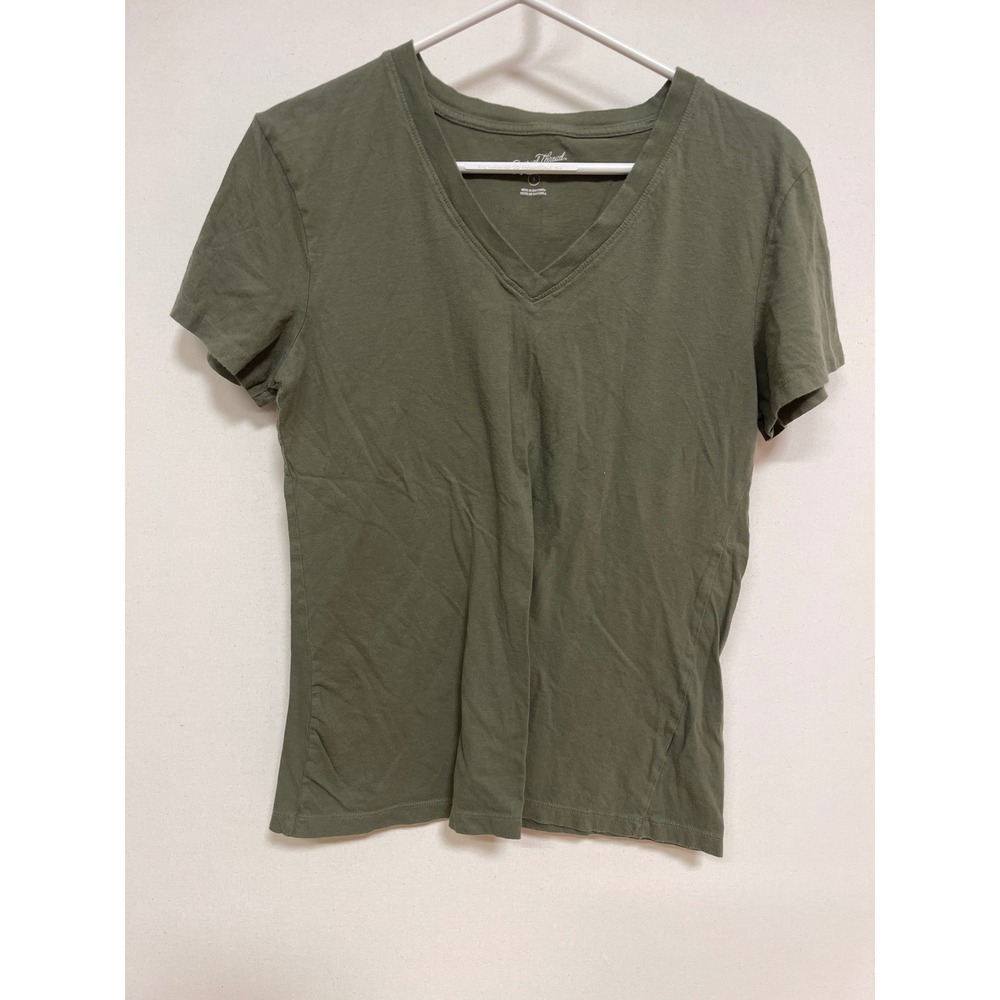 Universal Thread Womens Olive Green V-Neck Short Sleeve T-Shirt Size S